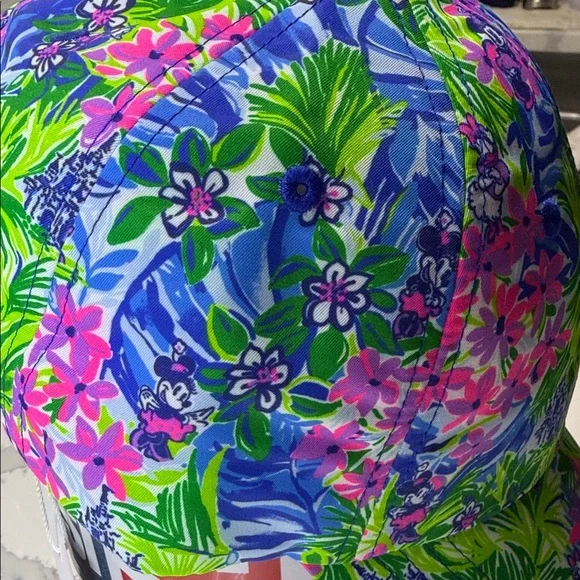 Lilly Pulitzer Floral Blue and Green Hat. NEW #14